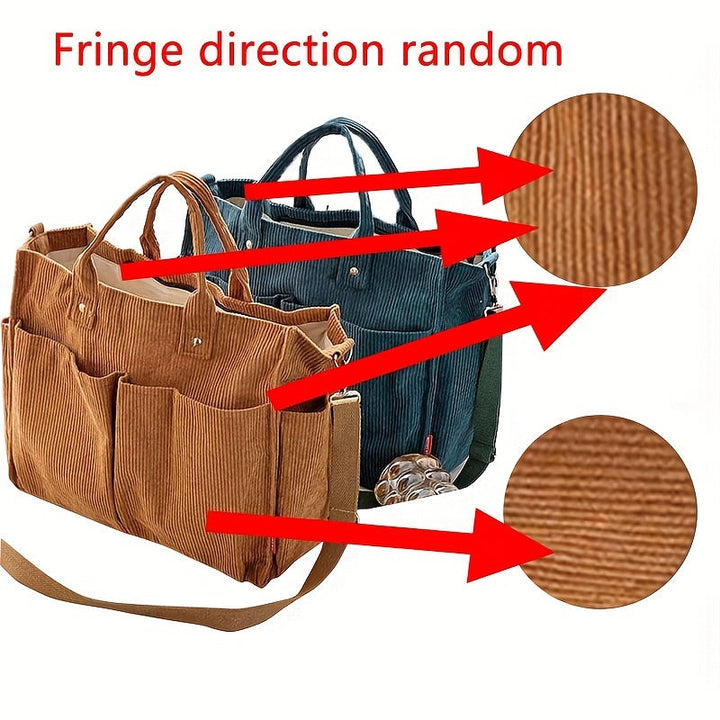 תיק טוט במגע קטיפה עם כיסים