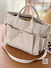 תיק טוט במגע קטיפה עם כיסים