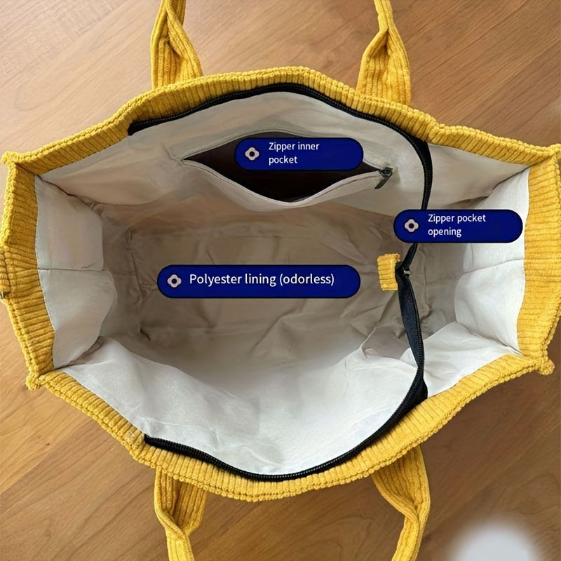 תיק טוט במגע קטיפה עם כיסים