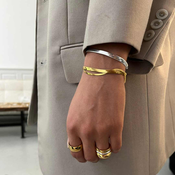 צמיד אורמלנק שטוח – מצופה כסף 925, 4 מ"מ