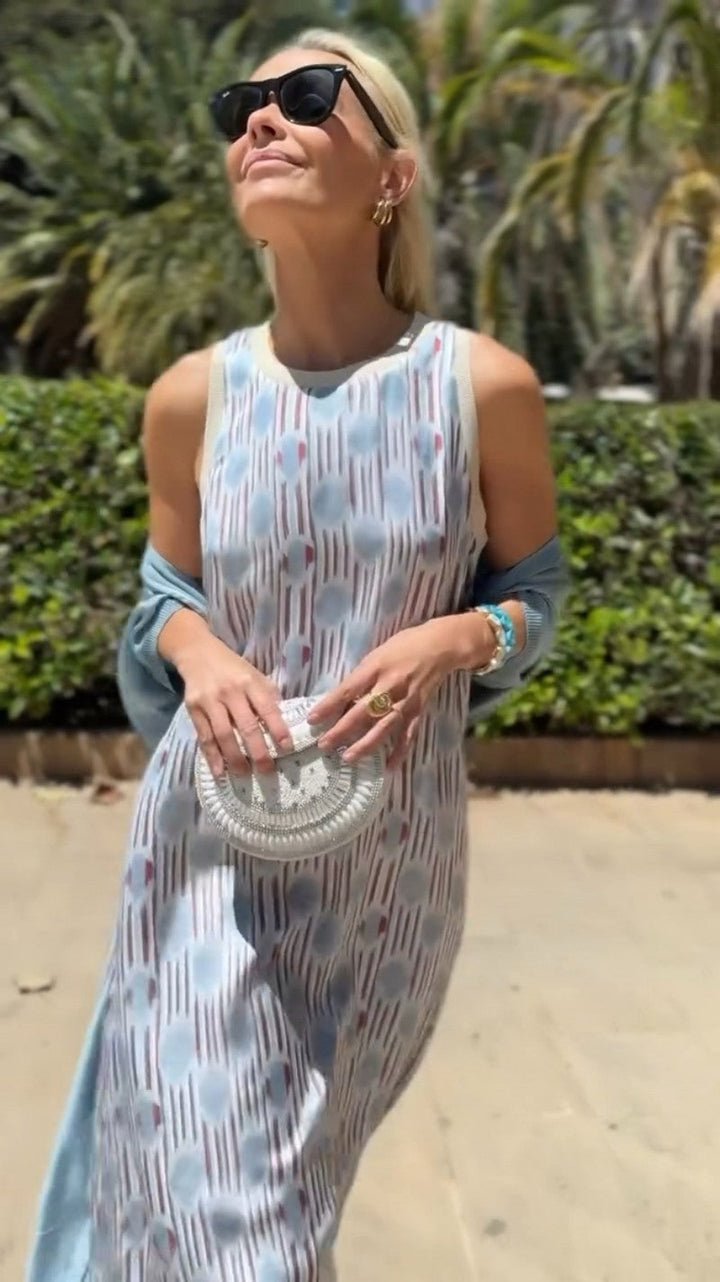 ONDINA שמלה ארוכה אלגנטית עם צעיף תואם