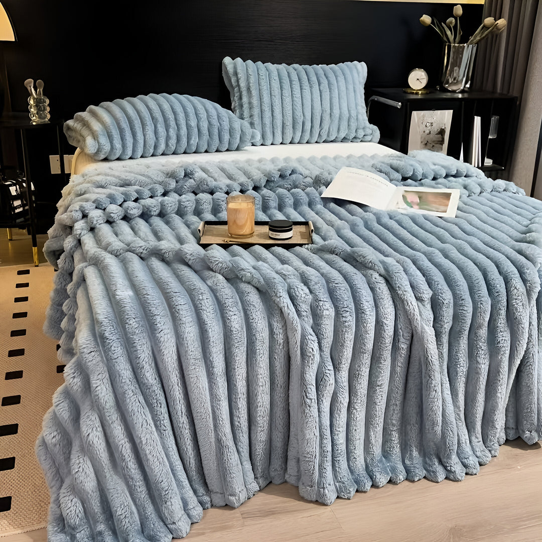 WANDA שמיכת פליז מחממת מבד פלנל