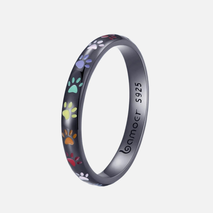 טבעת מכסף סטרלינג בעיצוב דמות כף רגל