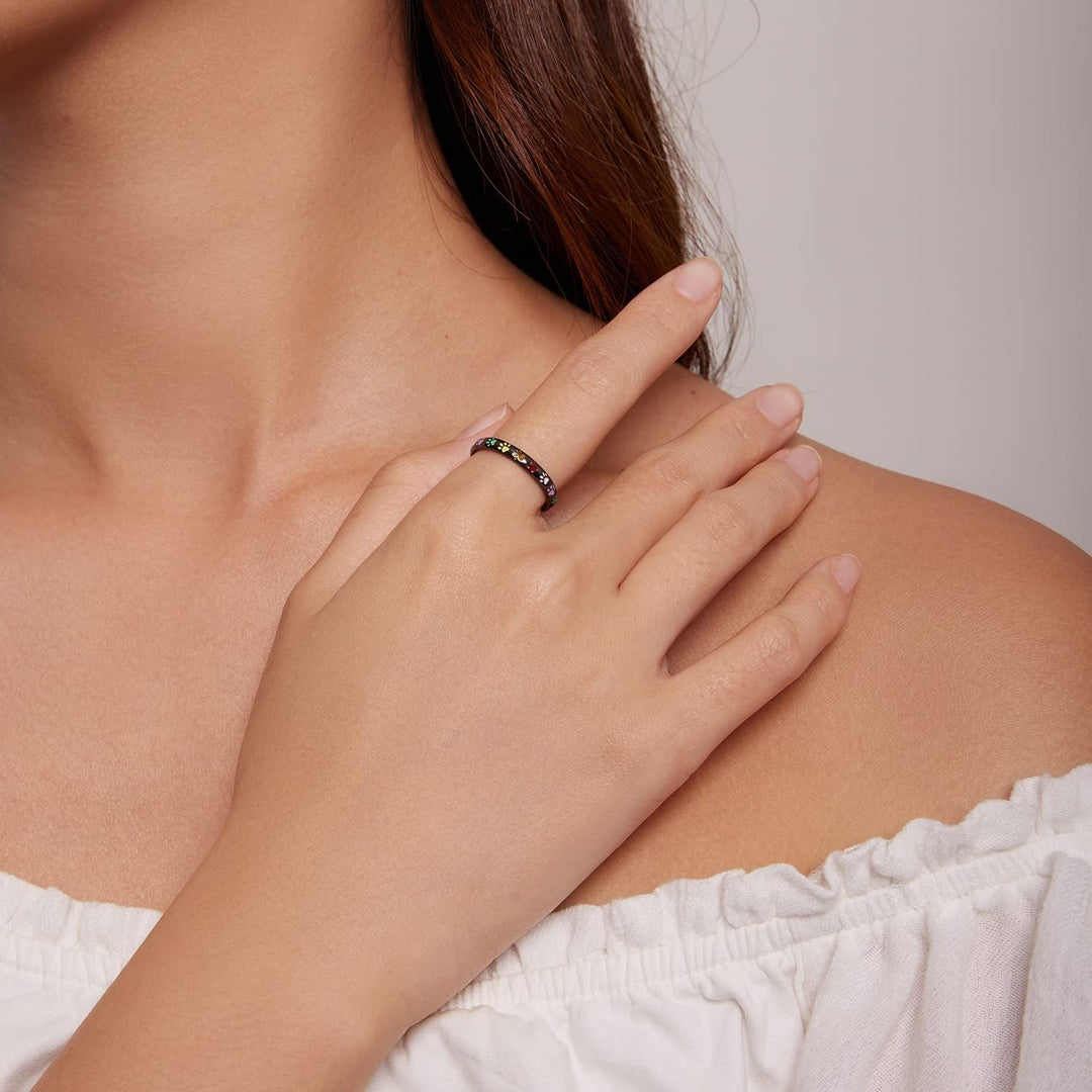 טבעת מכסף סטרלינג בעיצוב דמות כף רגל