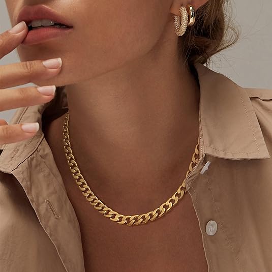 CAVARO | 18K שרשרת קובנית עבה מזהב