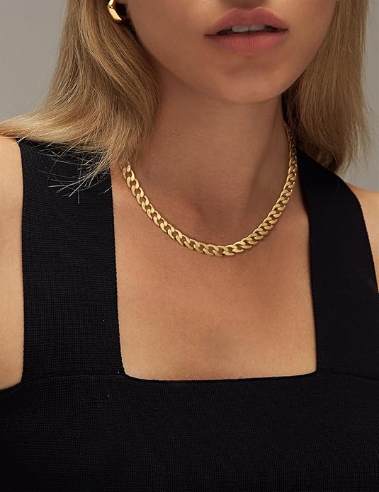 CAVARO | 18K שרשרת קובנית עבה מזהב