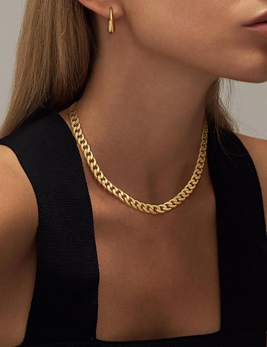 CAVARO | 18K שרשרת קובנית עבה מזהב