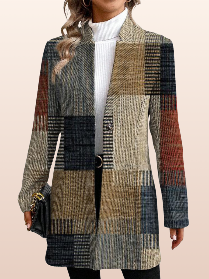 MARINA מעיל בלייזר אלגנטי עם דוגמה