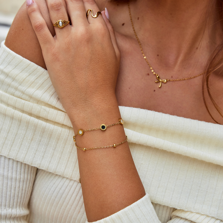 צמיד אוניكس ואבן לבנה