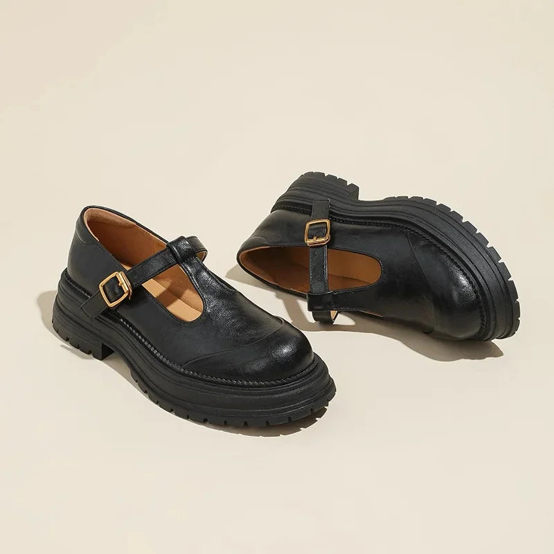 CHIARA נעלי מרי ג'יין אלגנטיות מעור באיכות גבוהה