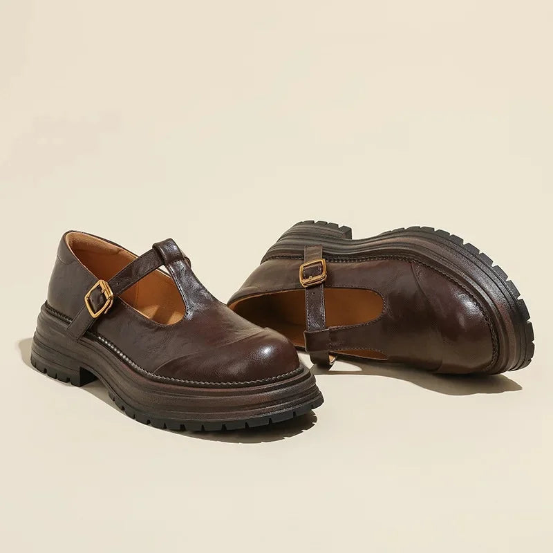 CHIARA נעלי מרי ג'יין אלגנטיות מעור באיכות גבוהה