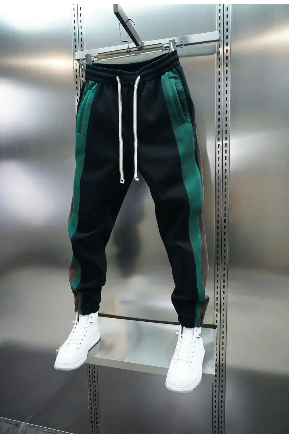 LAURENT™ | מכנסיים עם מתיחה עם פסים מנוגדים