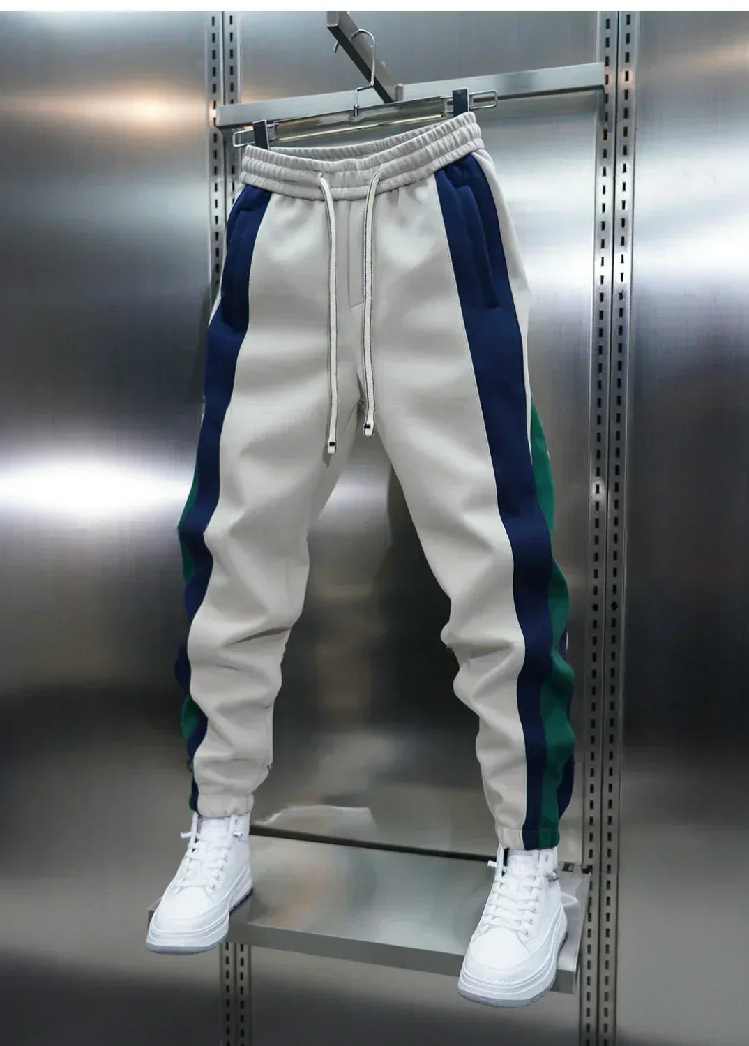 LAURENT™ | מכנסיים עם מתיחה עם פסים מנוגדים