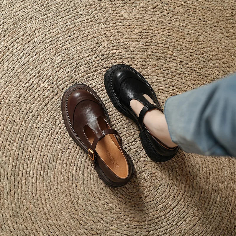 CHIARA נעלי מרי ג'יין אלגנטיות מעור באיכות גבוהה