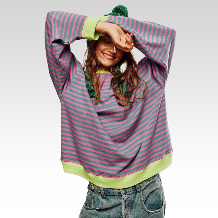 MANA | סוודר אוברסייז עם פסים