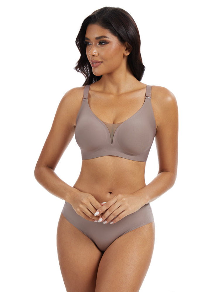 V-Mesh Comfort חזיית ללא חוטים - שוקולד רך