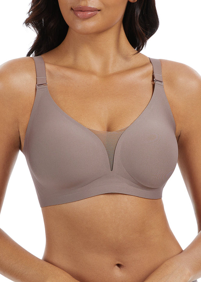 V-Mesh Comfort חזיית ללא חוטים - שוקולד רך