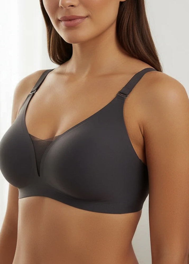V-Mesh Comfort חזיית בראל ללא חוטים - שחור-אפור