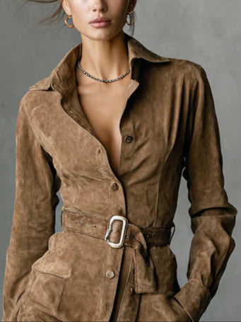 ALBA | שמלת מידי עם שרוולים ארוכים