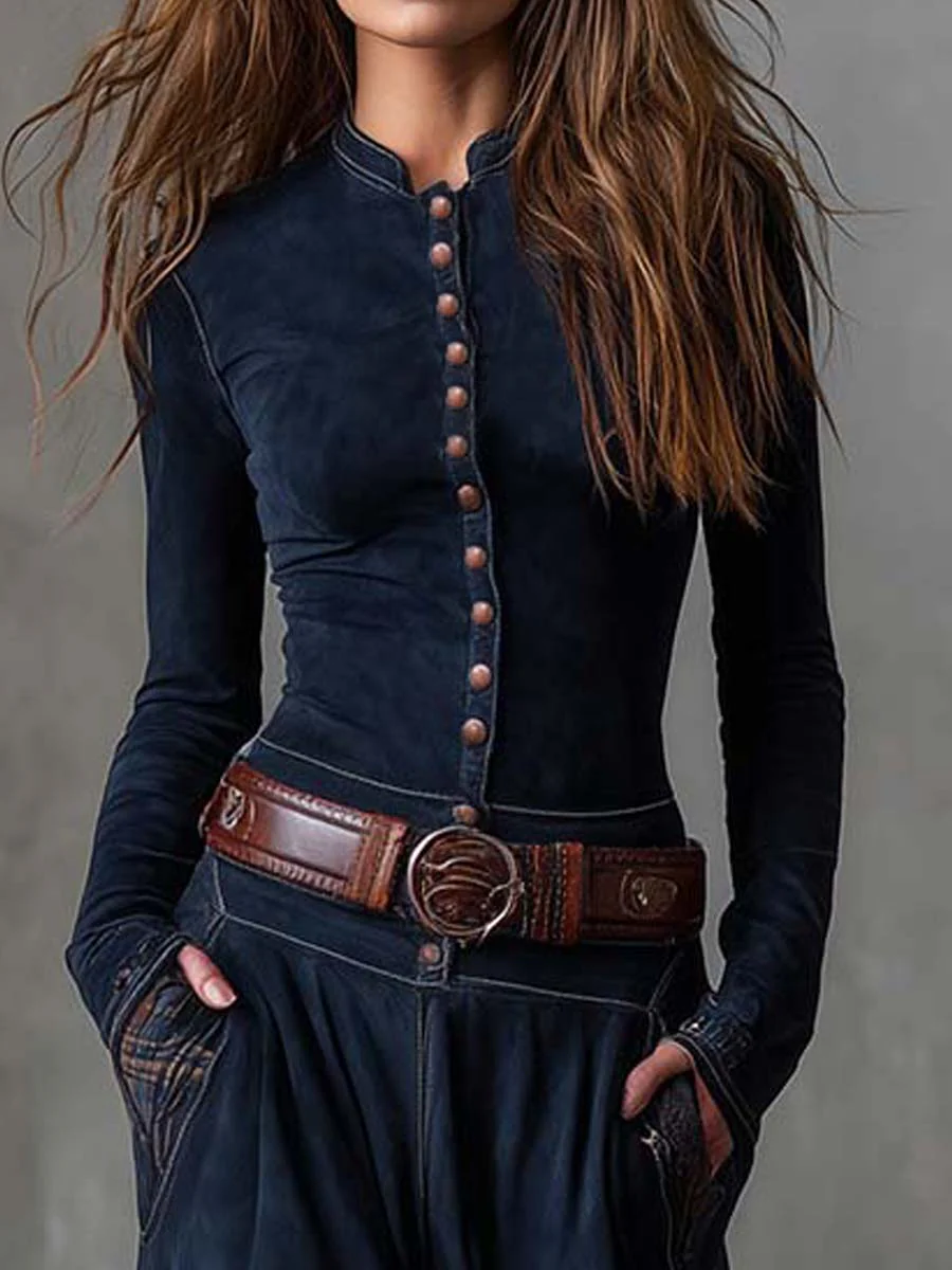 MICHELLE™ | שמלת מקסי מעור זמש