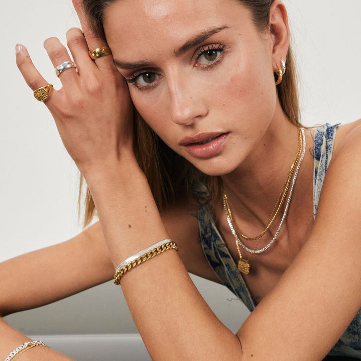 צמיד אורמלנק שטוח – מצופה כסף 925, 4 מ"מ