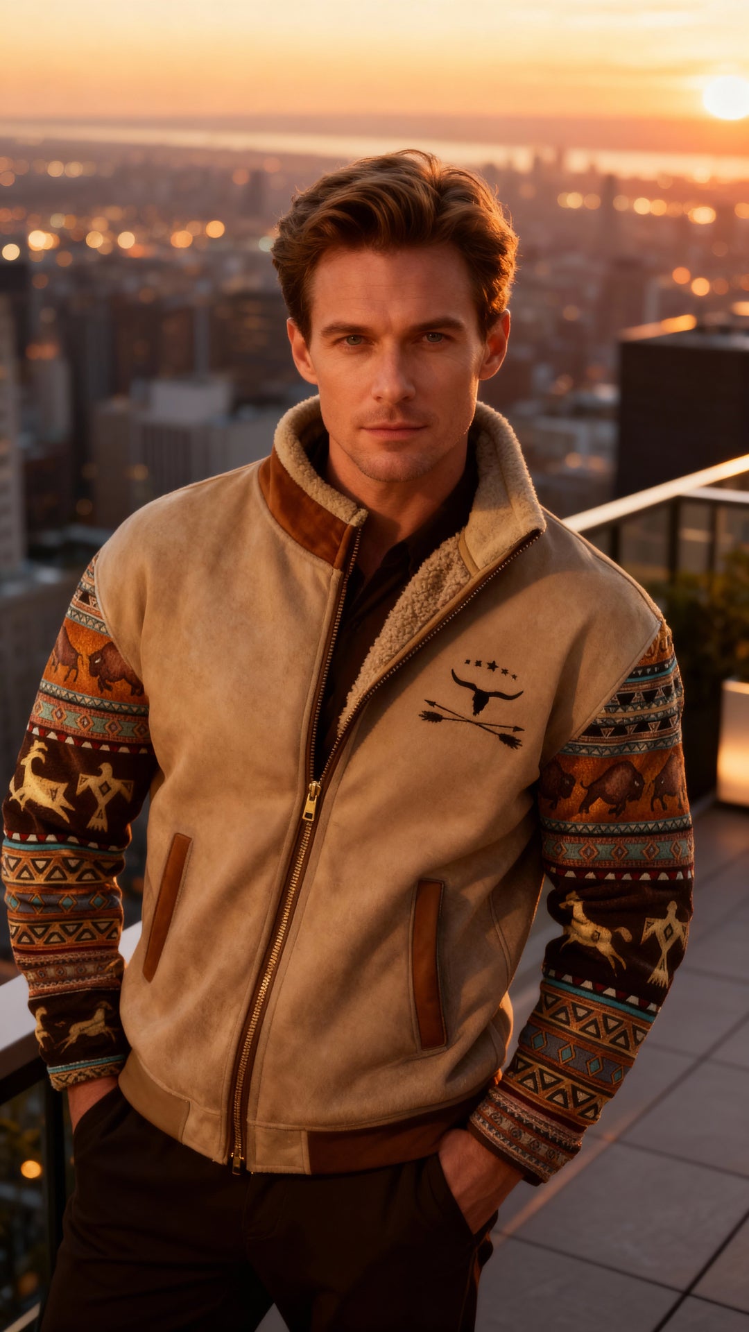 FROSTREBEL ז'קט פליס אופנתי עם בטנת תרמו