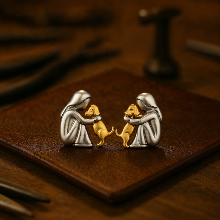 עגילי חיבוק בצבעים כסף וזהב