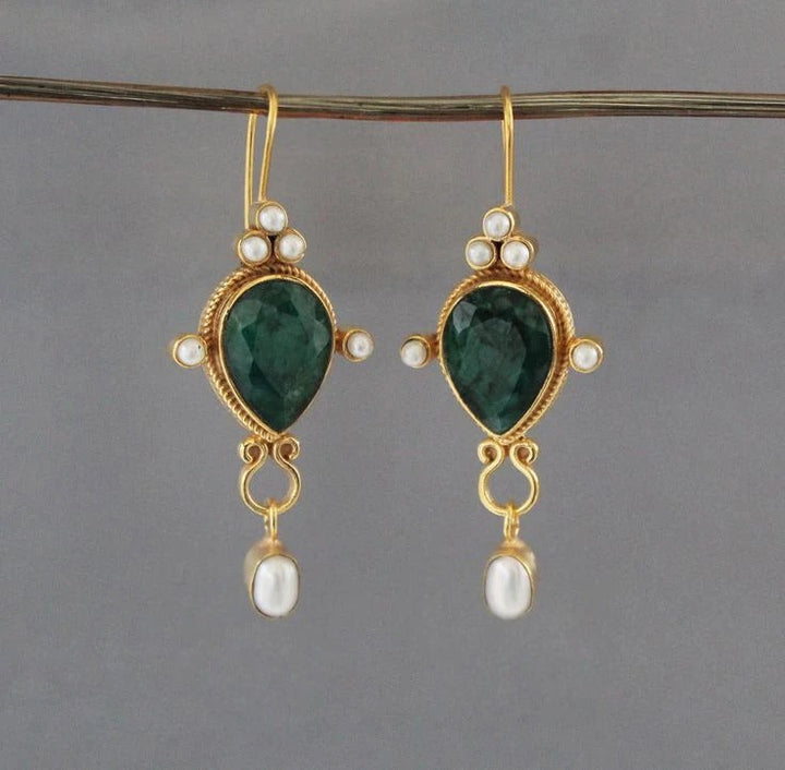 עגילי וינטג' פנינים גבי