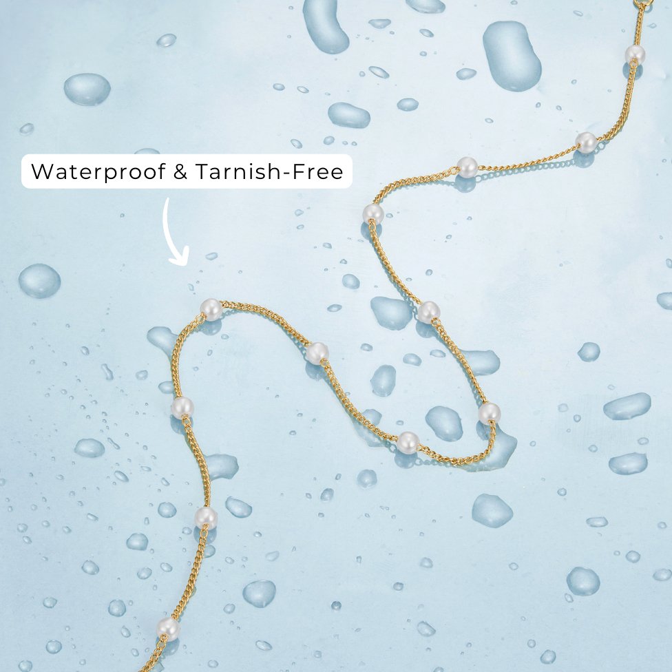 תכשיט צמיד פנינים מוזהבות מלכה