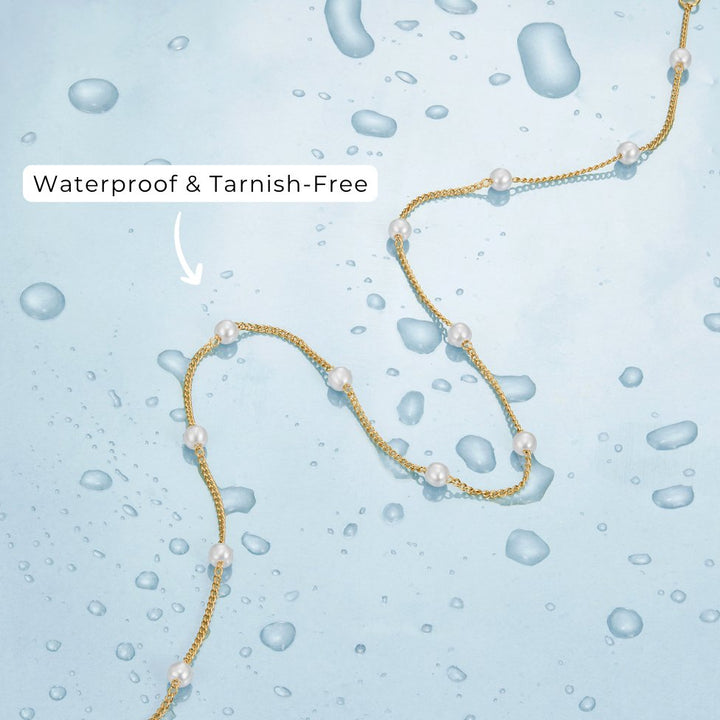 תכשיט צמיד פנינים מוזהבות מלכה