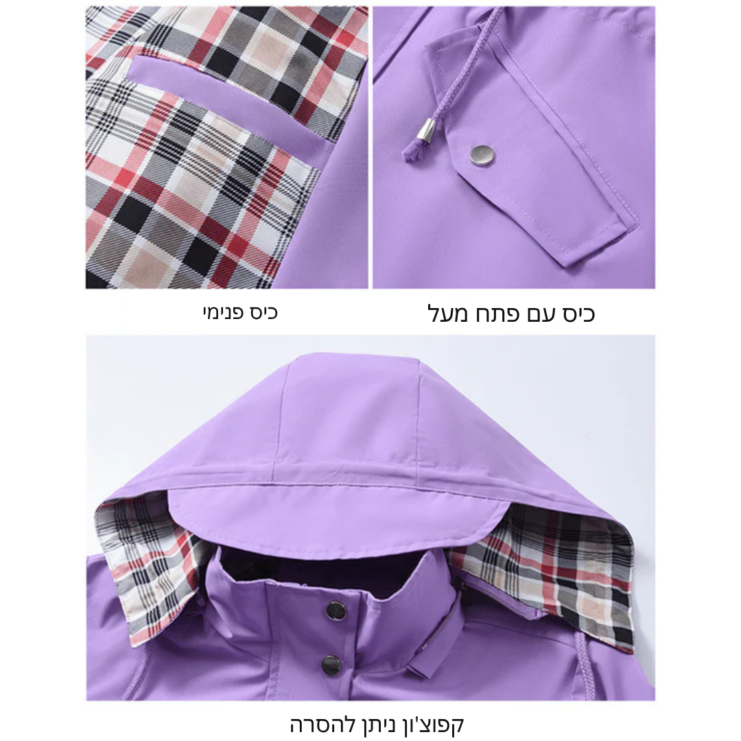 OLIVIA מעיל עמיד במים עם טפטוף משובץ