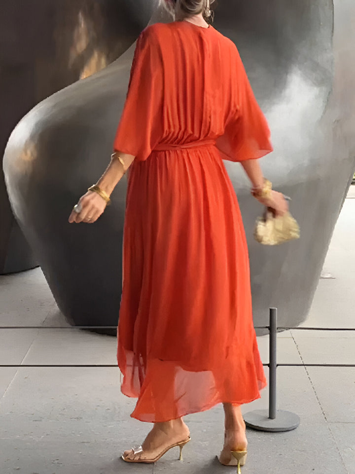 MONICA שמלות שיפון עם מחשוף בצורת V